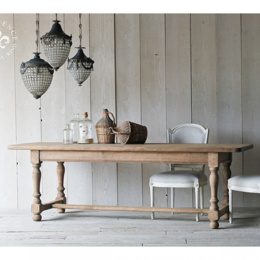 French Country Rustic Antique Farm Table, The Bella Cottage