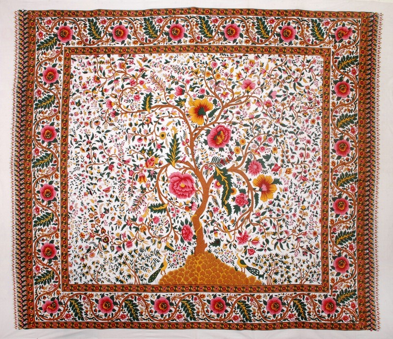 Horizontal Tree of Life Tapestry, India Arts