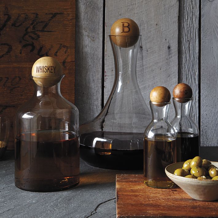 Glass Bottles with Wood Stoppers, West Elm