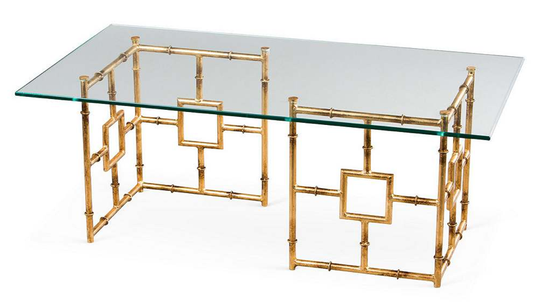 Bamboo Float Glass Coffee Table, One Kings Lane
