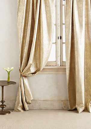 Gilded Waves Curtain, Anthropologie