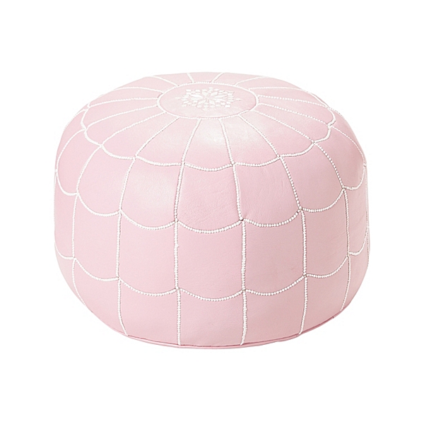 Moroccan Leather Pouf, Serena & Lily