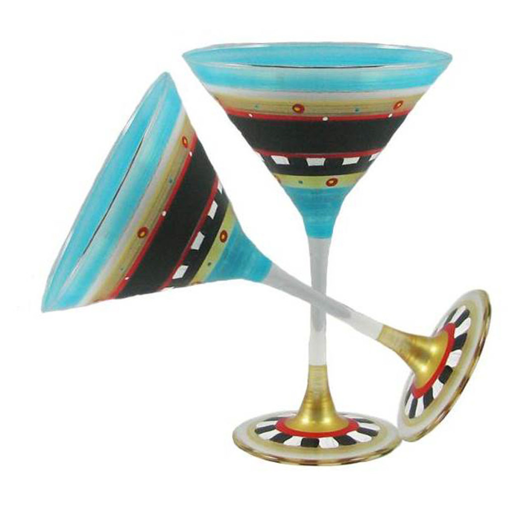 Mosaic Chalk Martini Glass (Set of 2), Golden Hill Studio (Available via Wayfair)