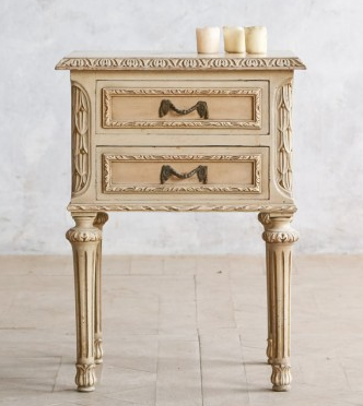 Vintage Single Nightstand in Creamy White Finish. The Bella Cottage