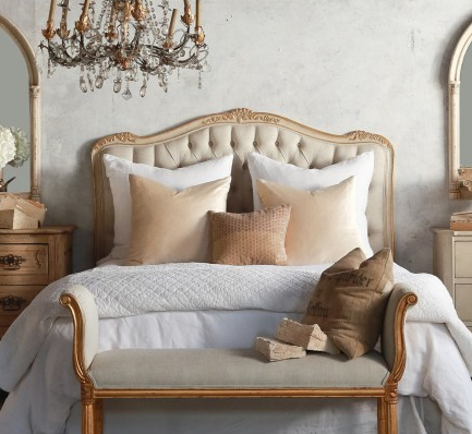 Eloquence Sophia Two-Tone Gold Headboard, The Bella Cottage