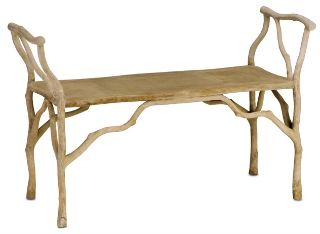 Beacon Faux Bois Bench- Currey and Company
